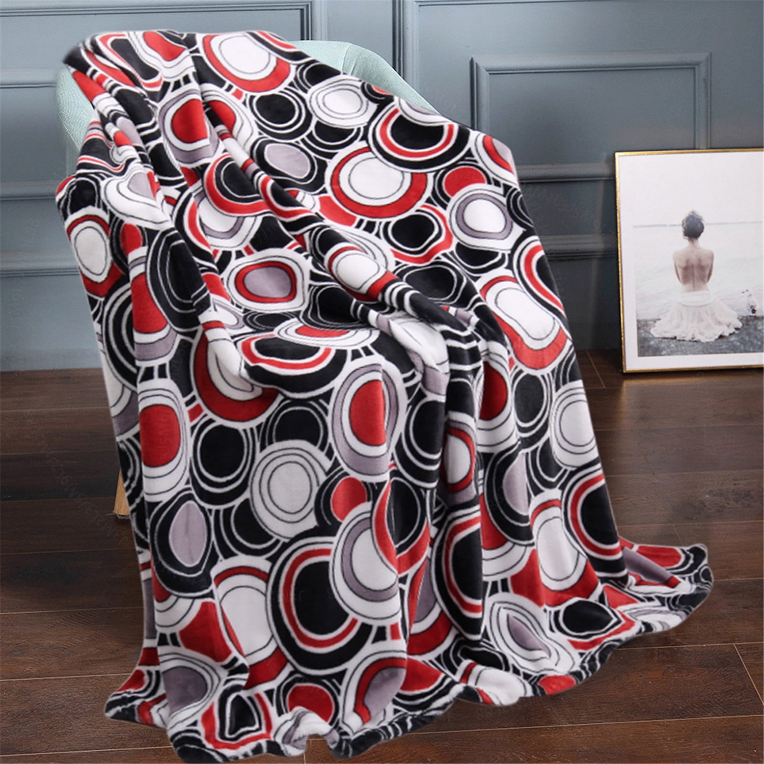 JML Throw Blanket 50"x60" Soft Cozy Flannel Fleece Throw Blanket for Sofa Couch Bed
