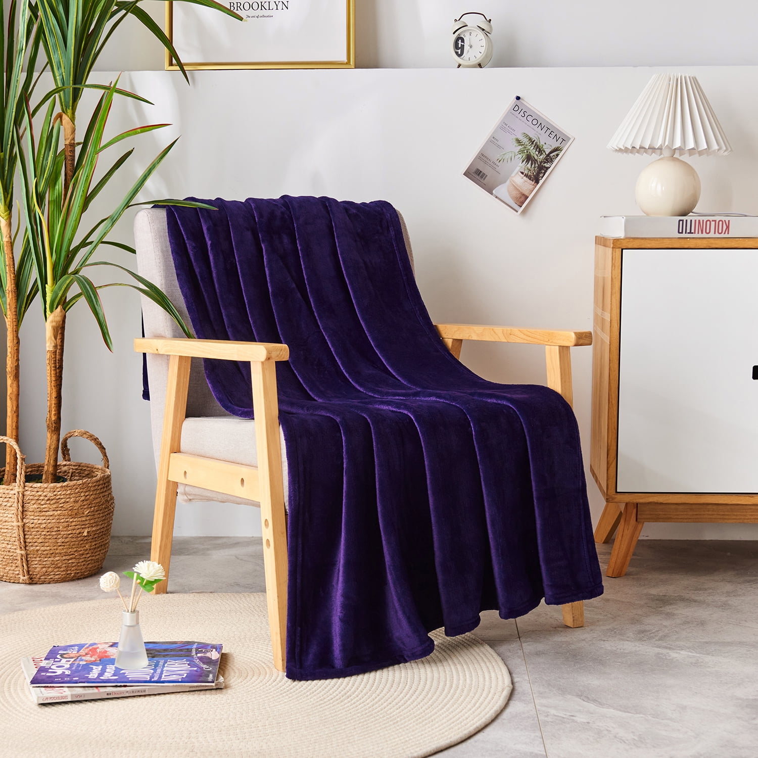 JML Throw Blanket 50"x60" Soft Cozy Flannel Fleece Throw Blanket for Sofa Couch Bed