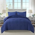 thumbnail image 1 of JML Tufted King Comforter Set 3 Pieces, Jacquard Boho Tufts Bedding Set - All Season Duvet and 2 Pillow Shams Bed Sets, Navy, 1 of 7