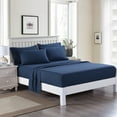 thumbnail image 1 of JML Twin Bed Sheet Set 4 Piece Navy,Soft Microfiber Fade & Stain Resistant Sheet Set, 1 of 6