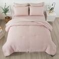 thumbnail image 1 of JML Twin Comforter Set,6 Piece Soft Cationic Dyeing Microfiber Bed in a Bag,Pink, 1 of 7