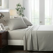 JML Twin Sheet Set Grey,Microfiber Bedding Sheet & Pillowcases,Fade Resistant,3 Piece