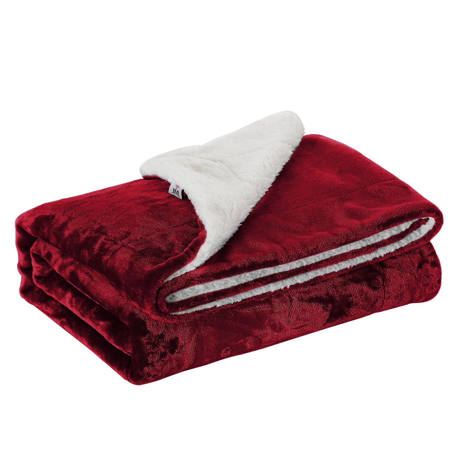 JML Twin Size Sherpa Blanket for Bed Couch Soft Warm Reversible Fleece Blanket Red Walmart Business Supplies