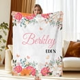 thumbnail image 1 of JML USA Colorful Floral Custom Text Flannel Blanket, Personalized Soft Throw with Vivid Design, Multiple Sizes for New Born,Kids, Mom, Adults, Pets, Fast Delivery, 1 of 5