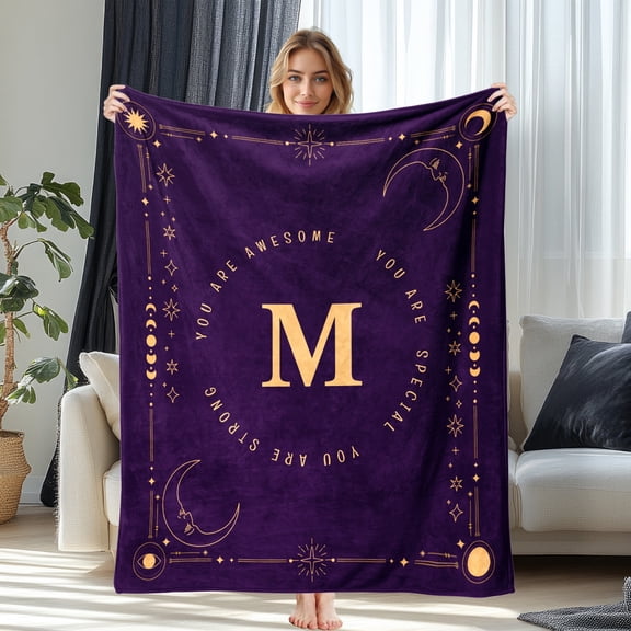 JML Custom Flannel Throw Blanket - Personalized Soft Throw Blanket with Text & Name for Adults