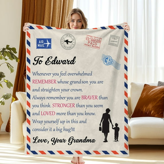JML USA Custom Printed Flannel Blanket, Personalized Text Blanket, A Thoughtful Throw Gift for Loved Ones,Quick Shipping