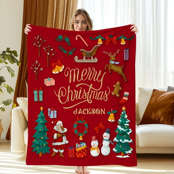 JML USA Custom Printed Flannel Blanket, Personalized Text, Soft & Wrinkle-Resistant, Perfect gift for Christmas, 2nd Day Shipping