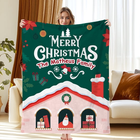 JML USA Customizable Cozy Flannel Blanket - Personalized Soft Throw with Text, Best Gifts For Christmas, Wrinkle-Resistant, Fast Shipping