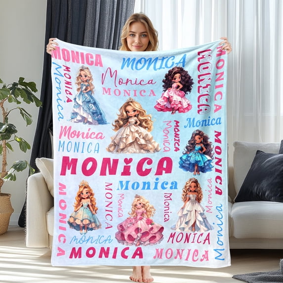 JML Custom Blanket with Cartoon Images and Name, Personalized Gift, Soft Throw in Multiple Sizes for Children, Boy & Boyfriend