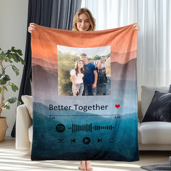 JML USA Print Custom Photo & Text Flannel Blanket - Personalized Soft Throw, Multiple Sizes for All Ages, 2nd Day Shipping