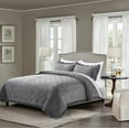 thumbnail image 1 of JML Velvet Quilt Set Queen Size 3 Pieces, Soft Velvet Diamond Pattern Bedspread Coverlet Quilted Bedding Set, with 2 Pillow Shams,Dark Gray, 1 of 7