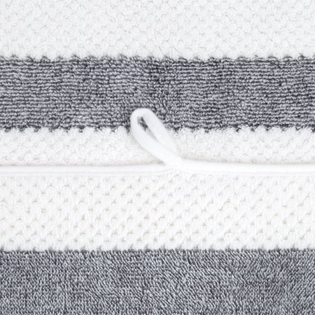 JML Waffle Stripe Bath Towels 30" x 60" Grey