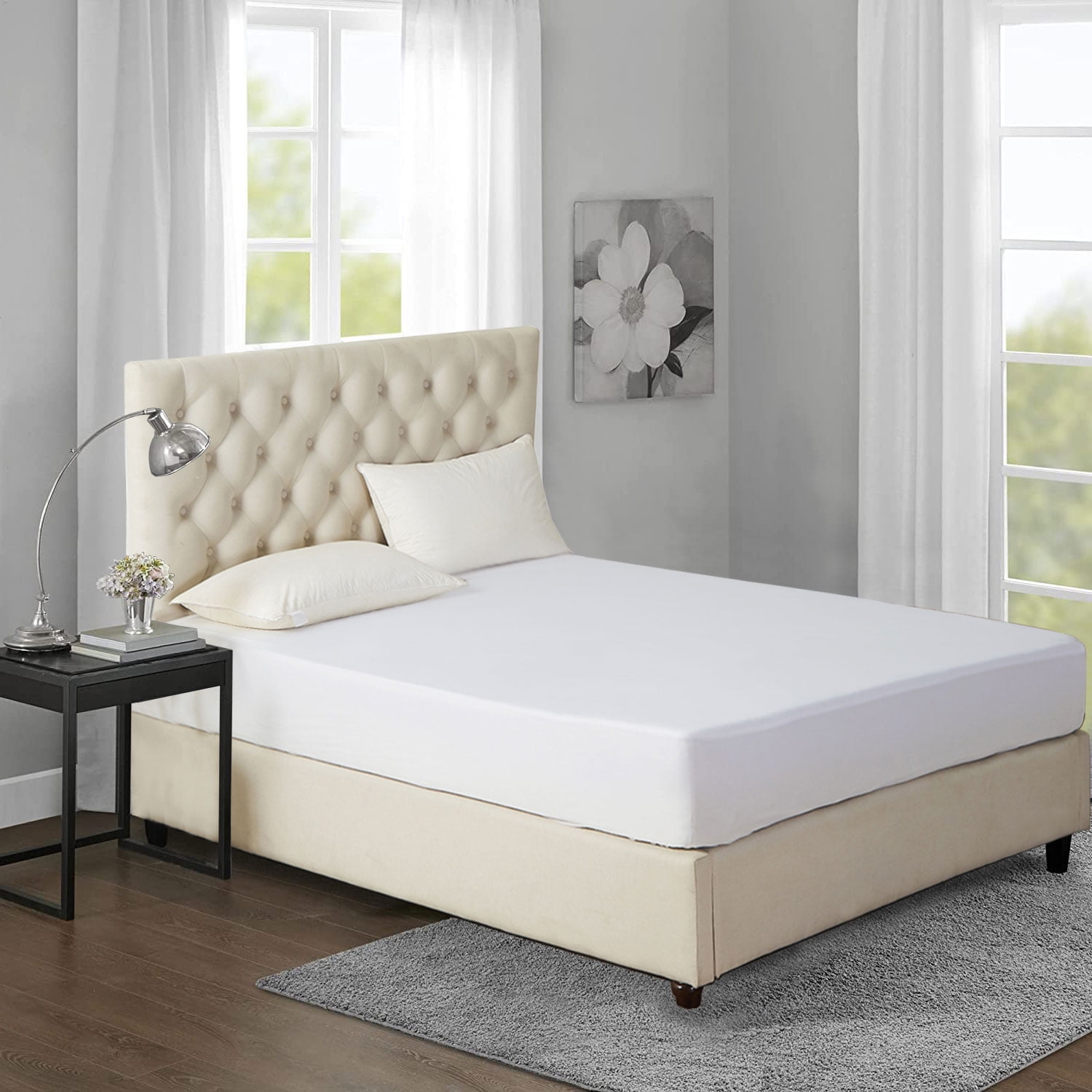 JML Waterproof Fitted Mattress Protector, Mattress Cover for Bed, Queen