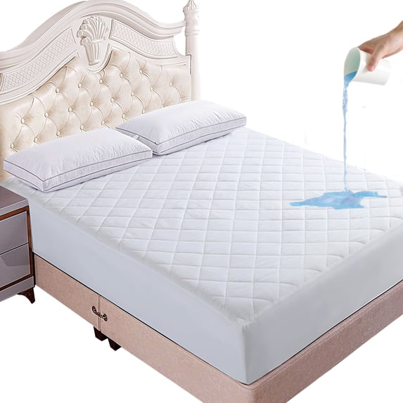 JML Waterproof Mattress Protector Cover King, Soft Quilted Fitted Mattress Pad