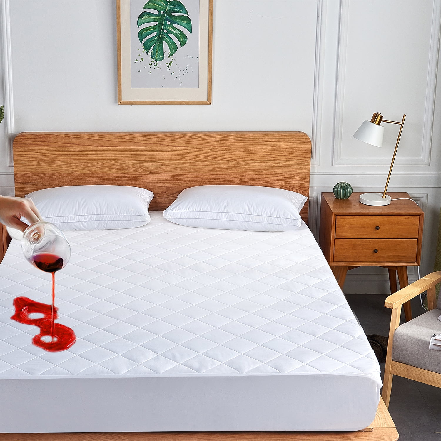JML Waterproof Quilted Mattress Pad,Fitted Mattress Cover,Twin