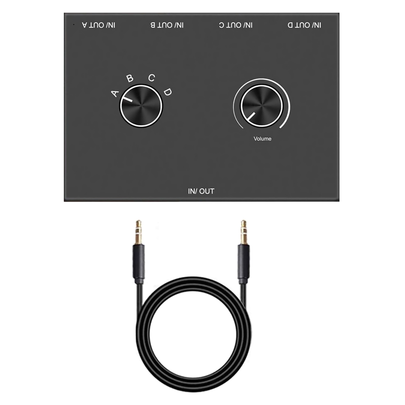 JMLIANG 4 Port 3.5mm Audio Switcher Rotary Selector Compact Hot ...