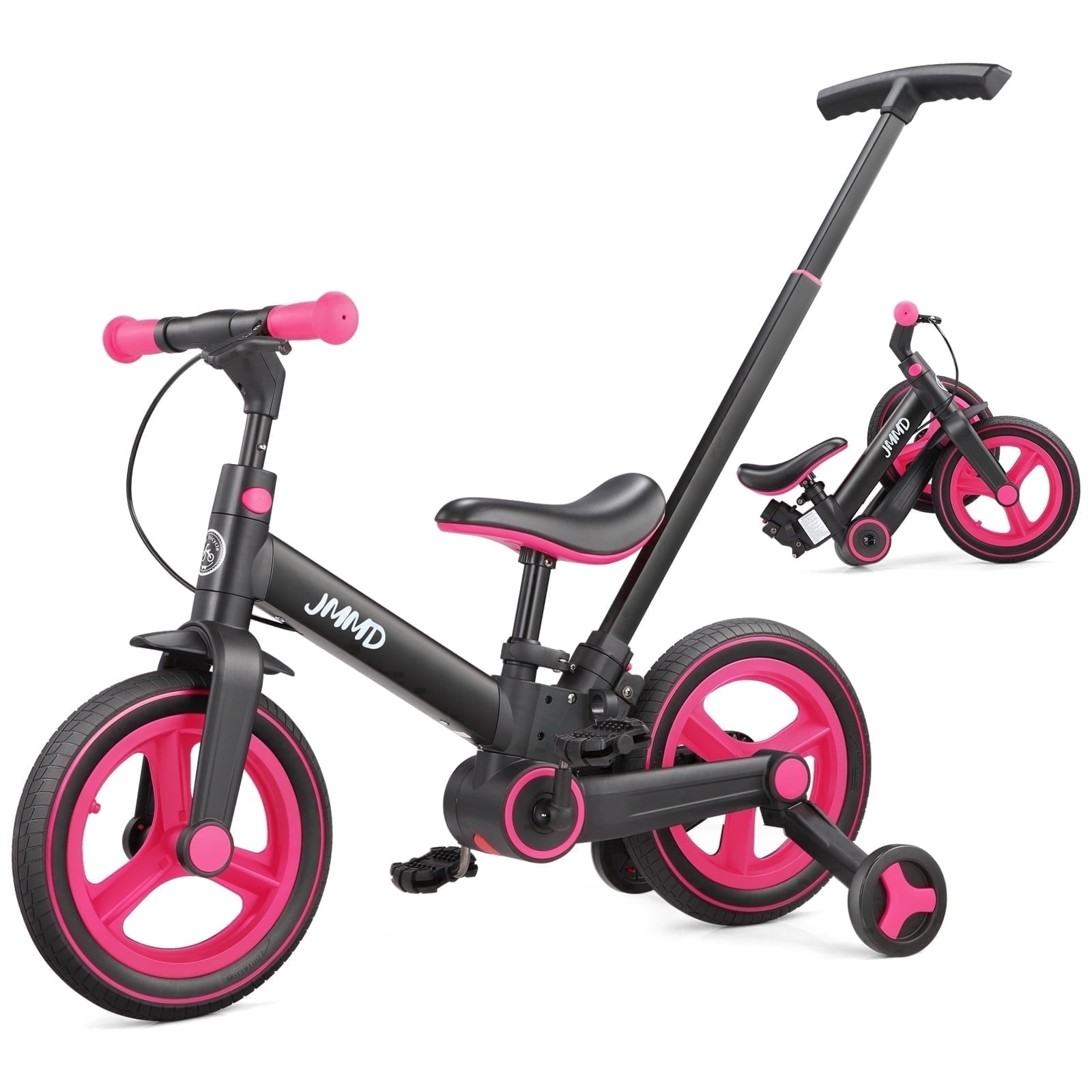 JMMD, Toddler Bike, 6-in-1 Foldable Tricycle with Push Handle