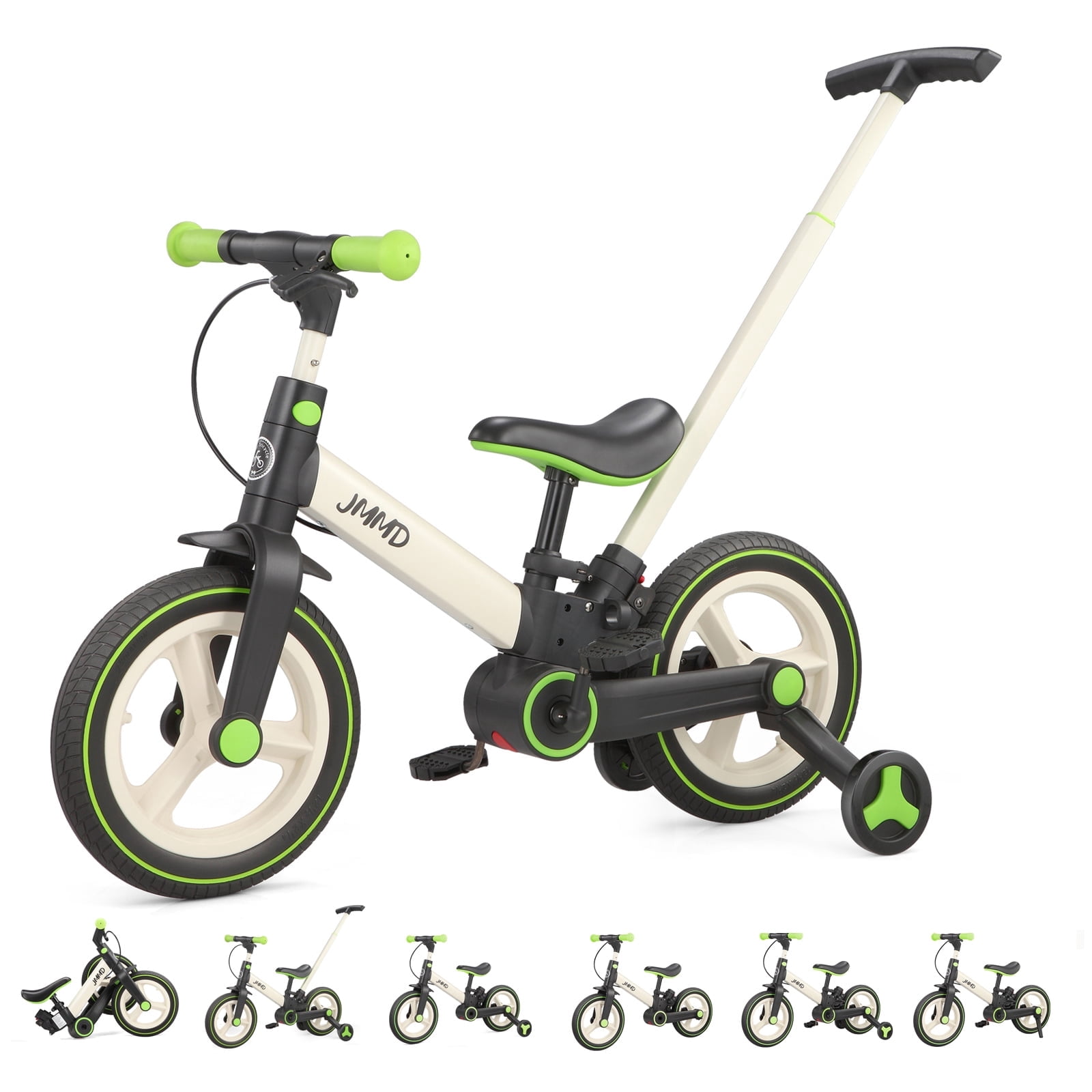 JMMD Toddler Bike with Training Wheels, Kid Balance Bike with Push ...