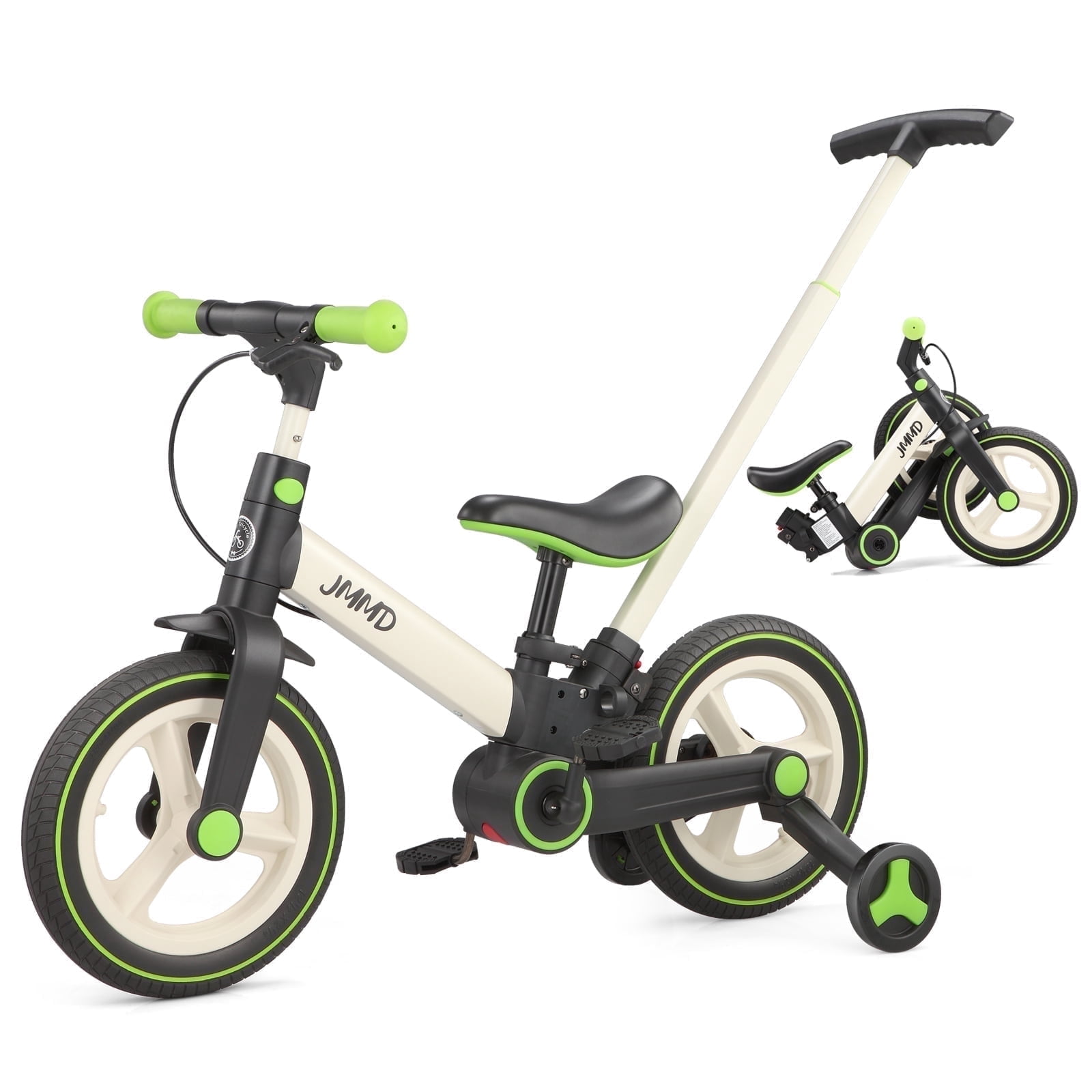 JMMD 6 in 1 Toddler Bike with Push Handle for Kids 18-60 Months