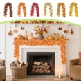 thumbnail image 1 of JMQLZ Set of 2 Orange Maple Vine Garlands - Dual Pack Fall Decor for Fireplace Wall Display, 1 of 7