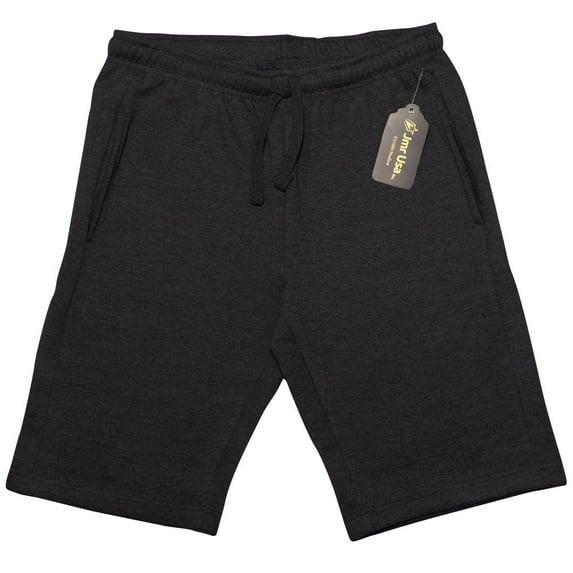 JMR Men's 100% Cotton Lounge Fleece Shorts, Drawstring Sweat Jogger Running Shorts with Pockets