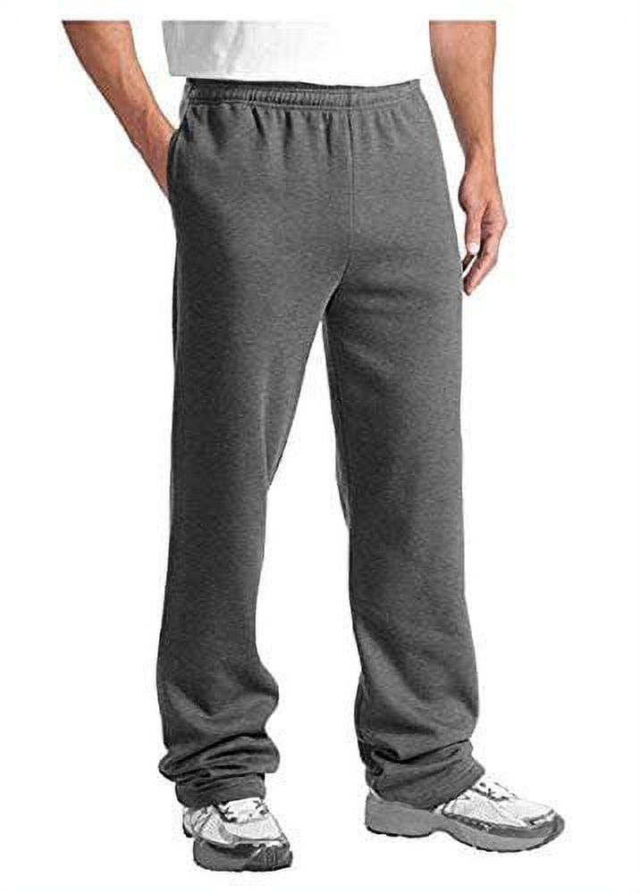 JMR Men's Fleece Sweatpants, Elastic Waistband/Open Bottom With Side ...