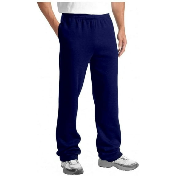 JMR Men's Fleece Sweatpants, Elastic Waistband/Open Bottom With Side Pockets-M