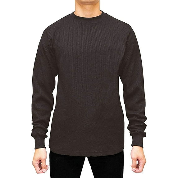 JMR Men's Heavy Weight Long Sleeve Waffle Thermal Shirt Crew Neck Top Underwear, Colors, Sizes Charcoal