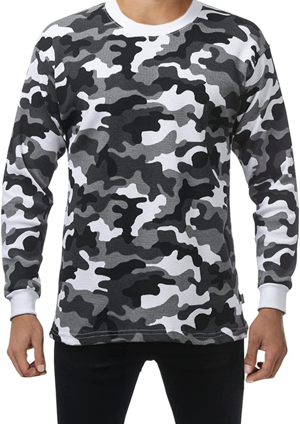 JMR Men's Heavy Weight Long Sleeve Waffle Thermal Shirt Crew Neck