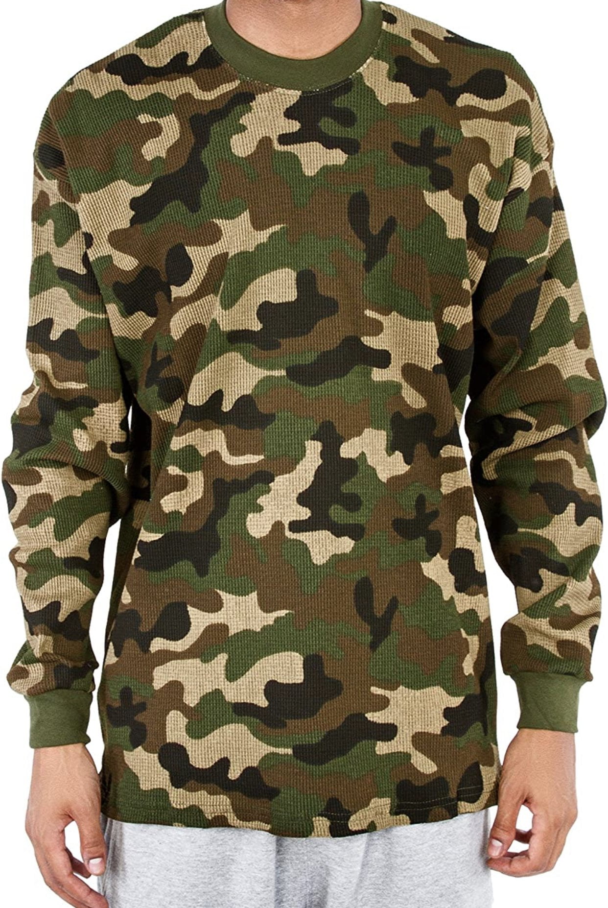 Stanley Shirt Adult XL Camo Waffle Knit Thermal Casual Long Sleeve Mens