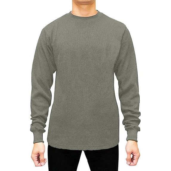 JMR Men's Heavy Weight Long Sleeve Waffle Thermal Shirt Crew Neck Top Underwear, Colors, SizesVintage Green, 3X-Large