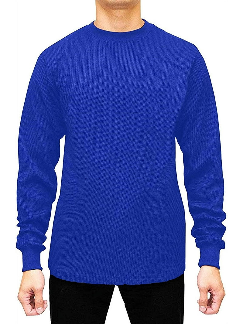 JMR Men's Heavyweight Long Sleeve Crew Neck Thermal Shirt, Royal