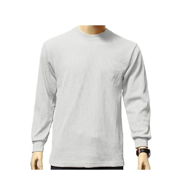 JMR Men's Heavyweight Long Sleeve Crew Neck Thermal Shirt, White