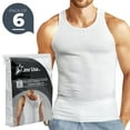 thumbnail image 1 of JMR Men's White 100% Cotton Ribbed Tank Tops A- Shirts, 6-Pack, 1 of 8