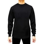 JMR USA INC Long Sleeve Crew Neck Waffle Knit Thermal Shirt for Men, Black 2XL