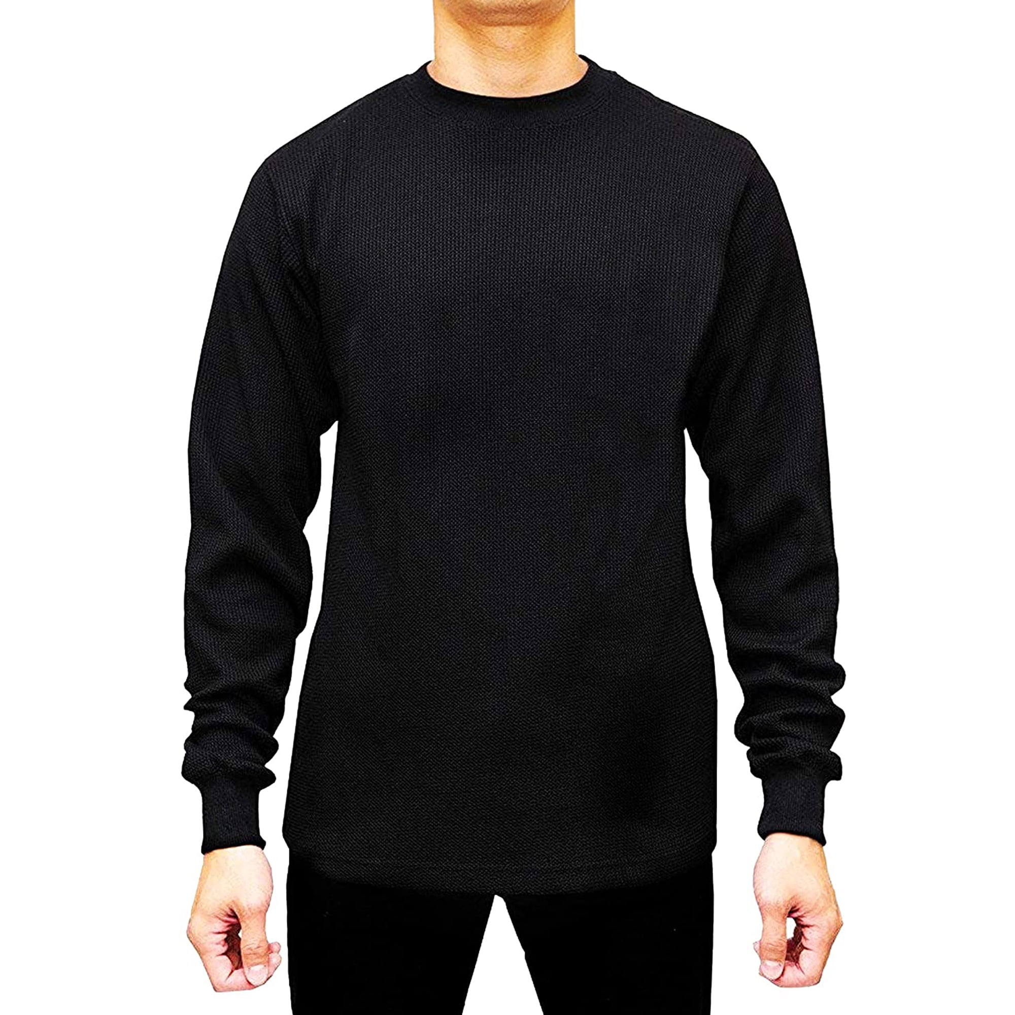 JMR USA INC Long Sleeve Crew Neck Waffle Knit Thermal Shirt for Men ...