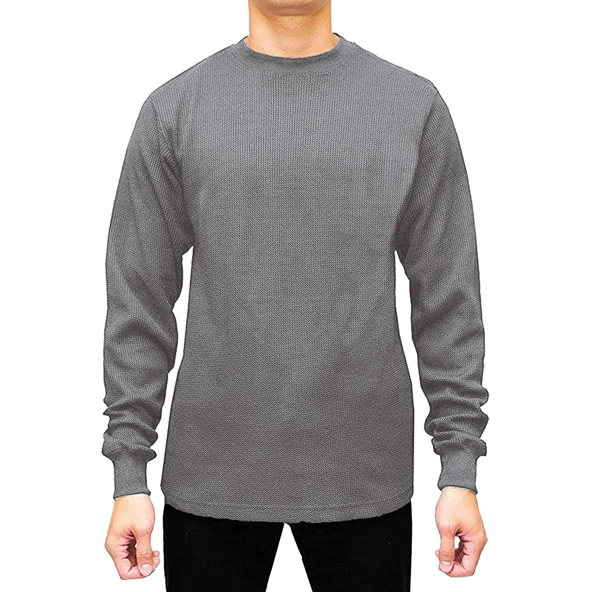 JMR USA INC Long Sleeve Crew Neck Waffle Knit Thermal Shirt for Men