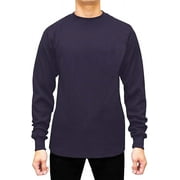 JMR USA INC Long Sleeve Crew Neck Waffle Knit Thermal Shirt for Men, Navy XL