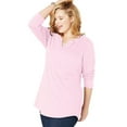 thumbnail image 1 of Just My Size Women's Plus Size Split Neck Tunic, Paleo Pink, 4X, 1 of 5