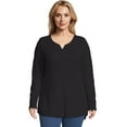 thumbnail image 1 of JMS by Hanes Women's Plus Size Lightweight Split V-neck Tunic Top, 1 of 5