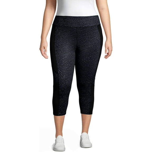 JMS by Hanes Women's Plus Active Colorblocked Performance Capri Leggings