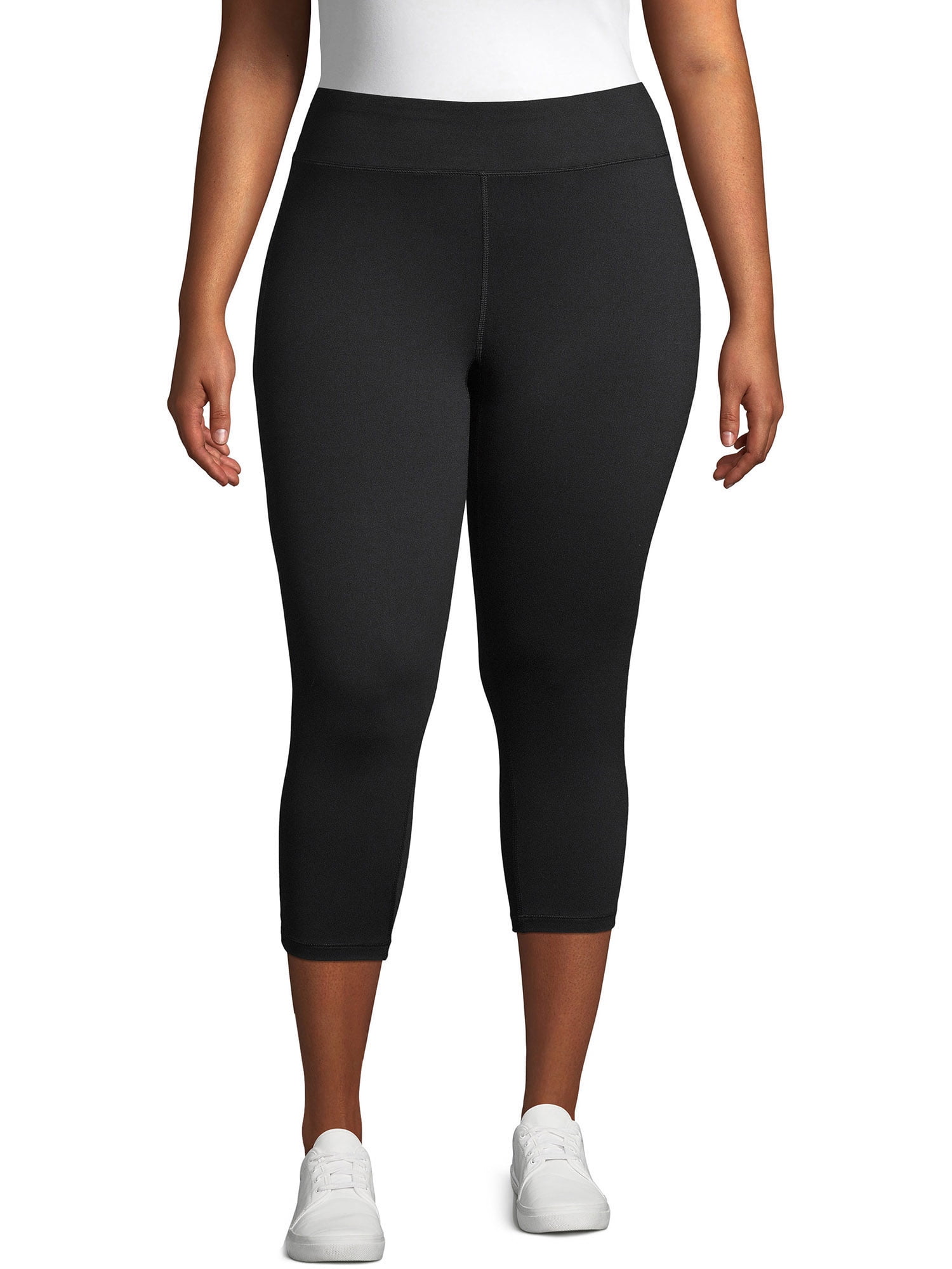 JMS by Hanes Women's Plus Size Active Wicking Workout Capri Leggings ...