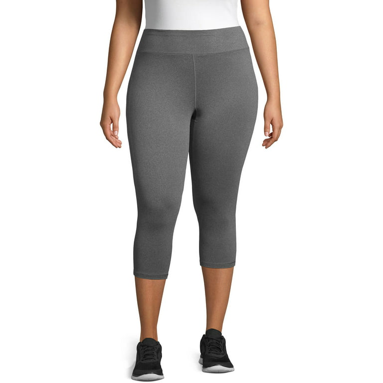 JMS by Hanes Women's Plus Size Active Wicking Workout Capri Leggings