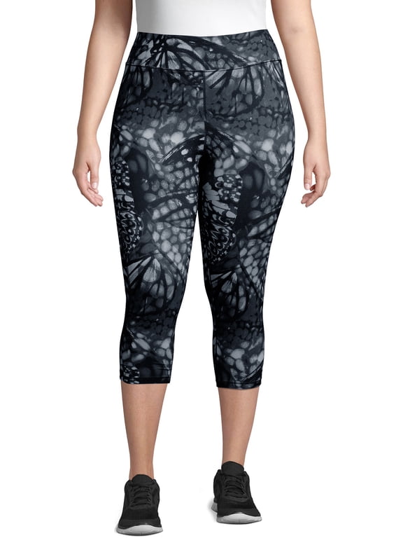 by Hanes Women's Plus Size Active Wicking Workout Capri Leggings