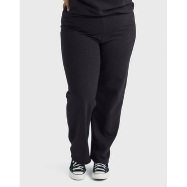Hanes Just My Size EcoSmart Women's Fleece Sweatpants, Open Leg, 30.5" (Plus ) Ebony 3X