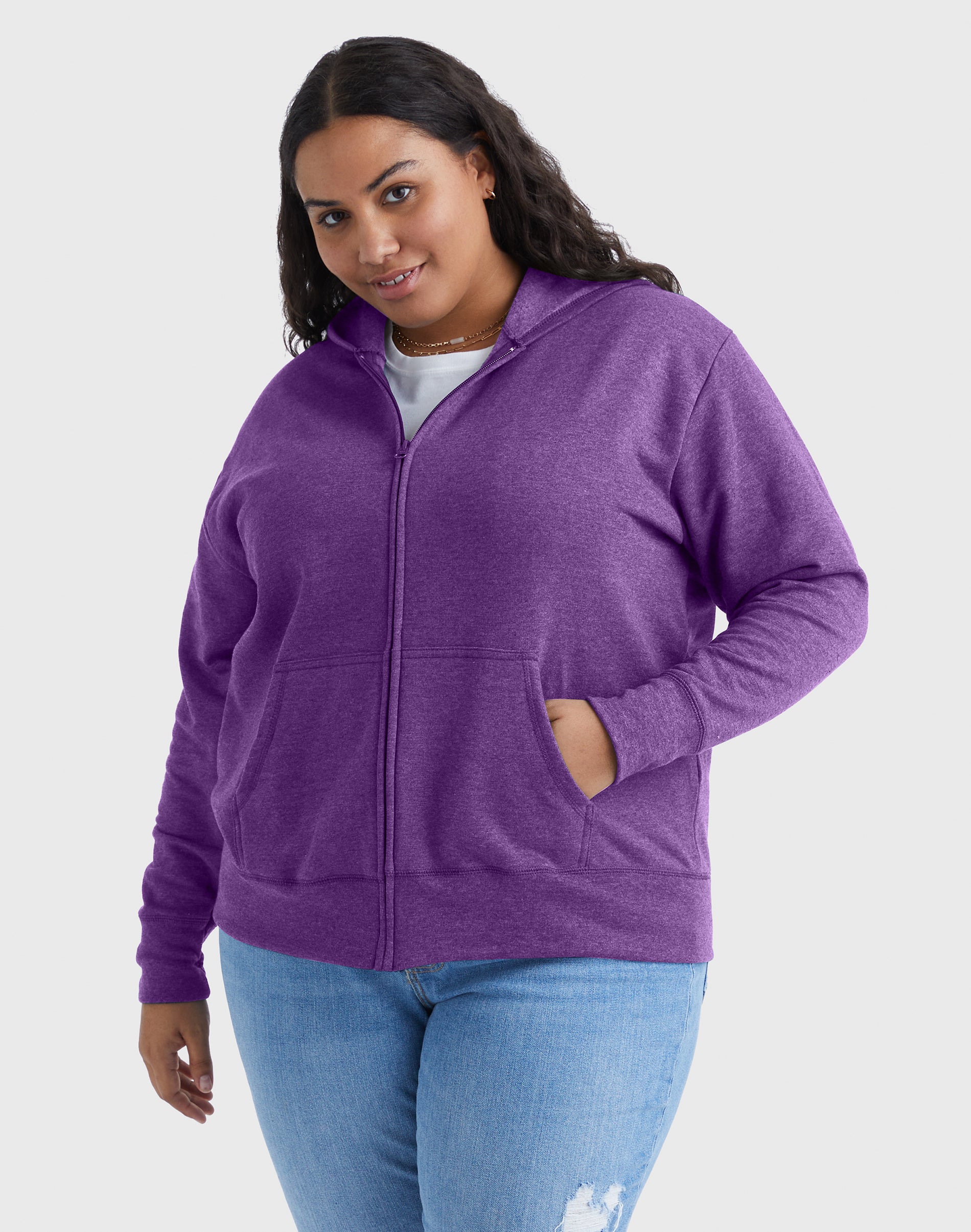 Hanes Just My Size Women s Plus Size Fleece Zip Hood Jacket