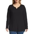 thumbnail image 1 of JMS by Hanes Women's Plus Size Lightweight Split V-neck Tunic Top, 1 of 5