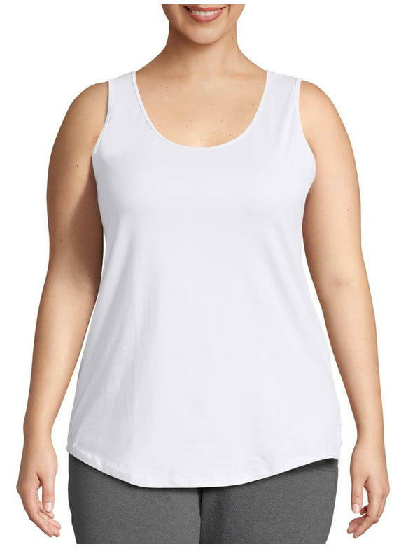 JMS by Hanes Women's Plus Size Shirttail Tank