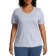 JMS by Hanes Women's Plus Size Short Sleeve V-Neck Tee