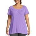 thumbnail image 1 of JMS by Hanes Women's Plus Size Slub Crochet Trim Tunic, 1 of 5